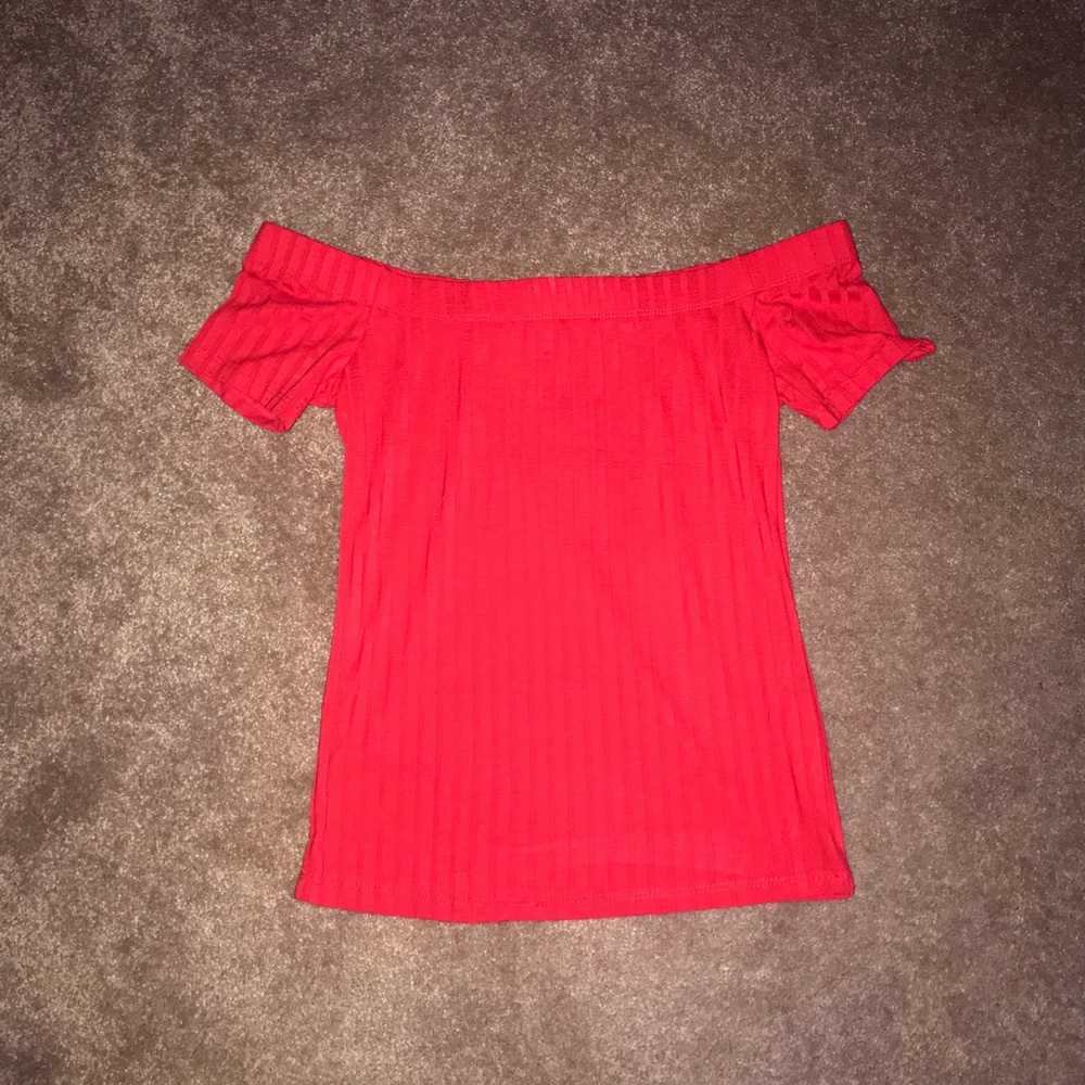 Red off the shoulder top
